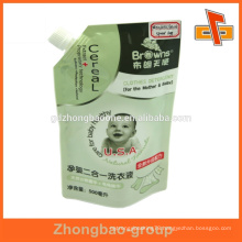 Doy pack liquid packaging plastic bag with spout for cleaning products